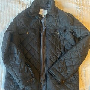 Weatherproof Quilted Zippered Jacket Long Sleeve Black Medium
